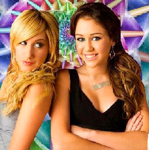 Hannah Montana's Miley Cyrus and Yayme londontipton's Ashley Tisdale